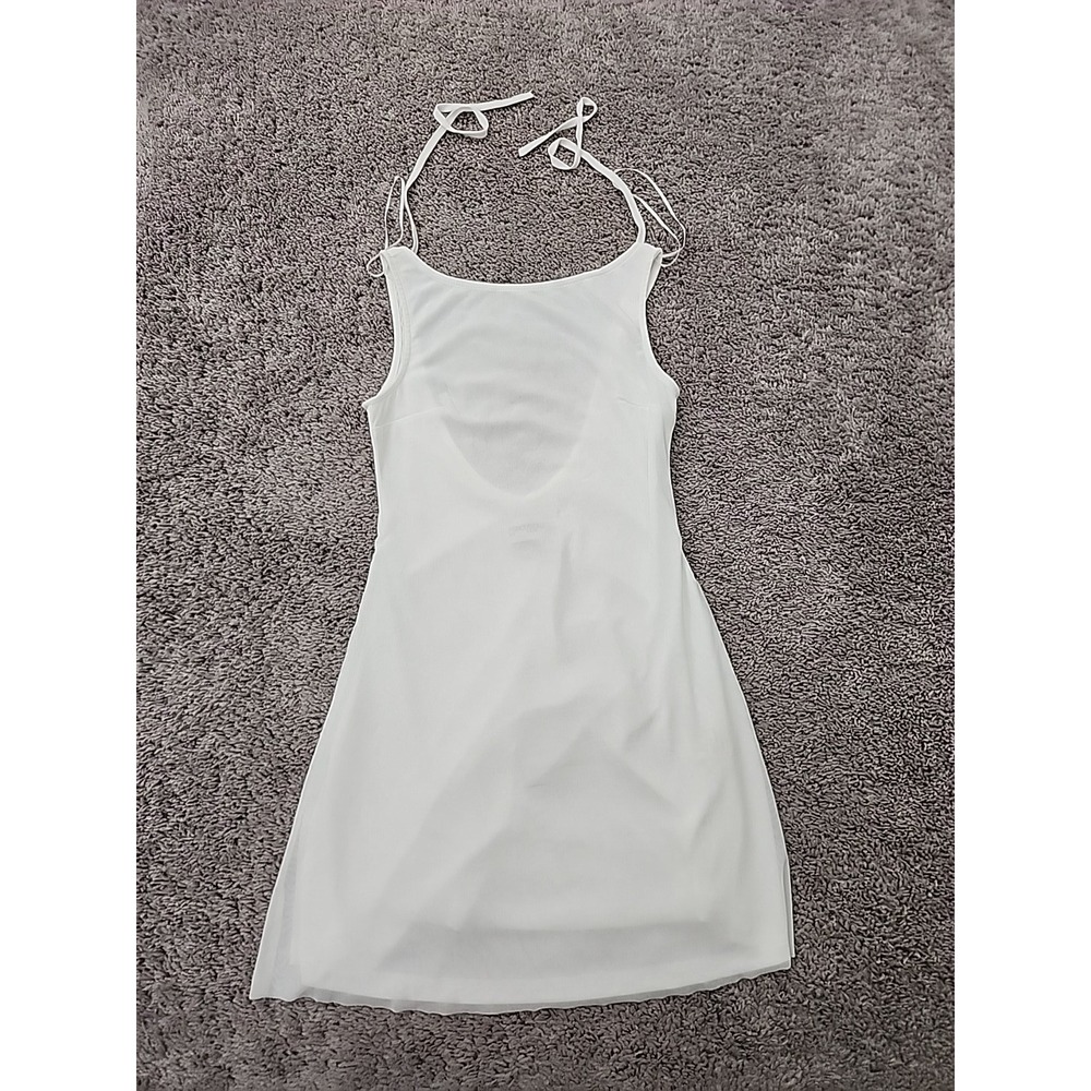 Princess Polly Dress Womens 2 White Good Sleeveless Open Back Tie Strap Mini